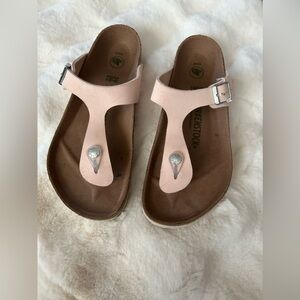 Birkenstock Light Pink Sandals with Silver Buckle